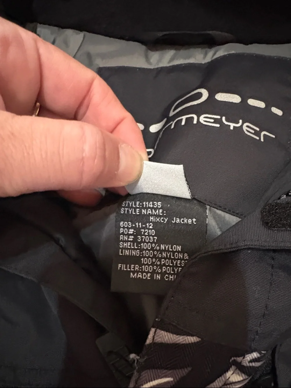 Obermeyer Kids Black Jacket with White and‎ Blue Graphic Panels